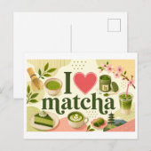 "Ik [Hart] Matcha" Briefkaart (Voorkant / Achterkant)