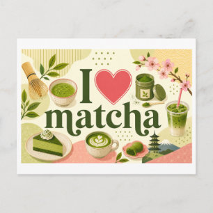 "Ik [Hart] Matcha" Briefkaart
