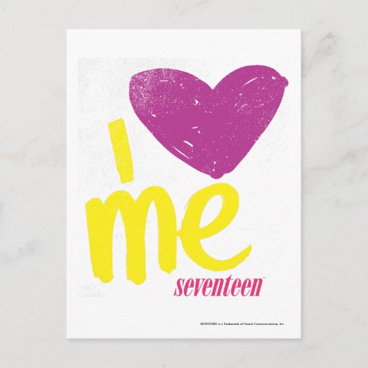 Ik hart me Paars/geel Briefkaart (Voorkant)