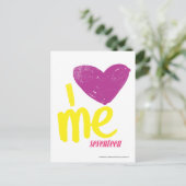 Ik hart me Paars/geel Briefkaart (Staand voorkant)