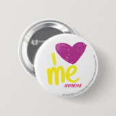 Ik hart me Paars/geel Ronde Button 5,7 Cm (Voorkant /achterkant)