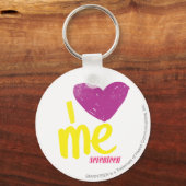 Ik hart me Paars/geel Sleutelhanger (Voorkant)