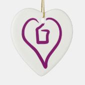 Ik hart meer dan 1 - sierlijk keramisch ornament (Rechts)