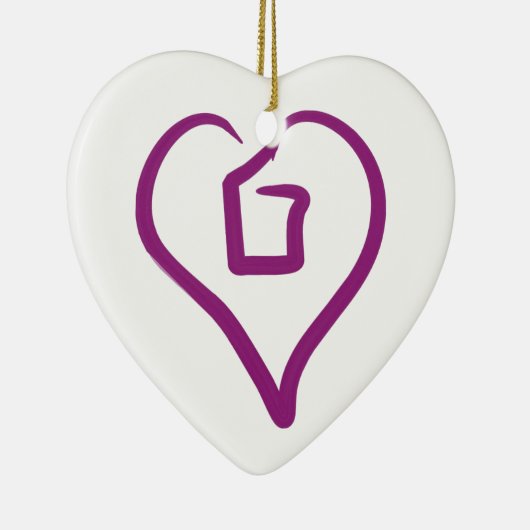 Ik hart meer dan 1 - sierlijk keramisch ornament (Rechts)