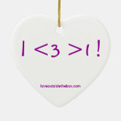 Ik hart meer dan 1 - sierlijk keramisch ornament (Achterkant)