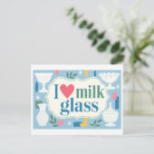 "Ik [Hart] Melkglas" Briefkaart (Staand voorkant)