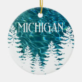 Ik hart Michigan aanpasbare tekst Keramisch Ornament (Voorkant)