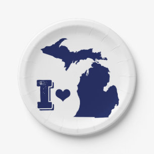 Ik hart Michigan Papieren Bordje