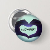 Ik hart Midwifery Ronde Button 5,7 Cm (Voorkant /achterkant)