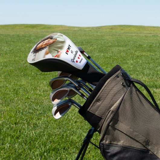 Ik hart mijn #1 grootmoeder fotonaam kleinkind golfheadcover (Insitu)