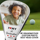 Ik hart mijn #1 grootmoeder fotonaam kleinkind golfheadcover