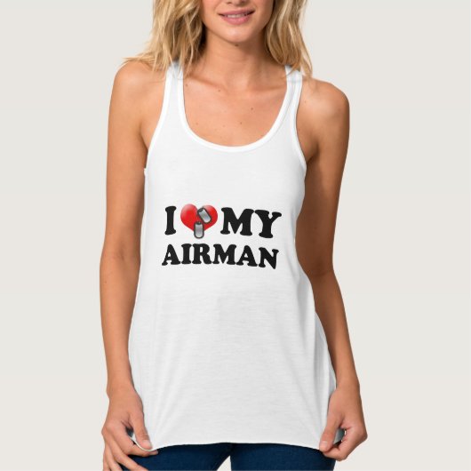 Ik (hart) Mijn Airman Tanktop (Voorkant)