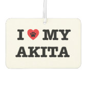 Ik hart mijn Akita auto luchtverfrisser (Achterkant)