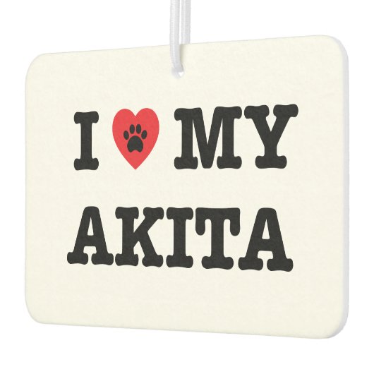 Ik hart mijn Akita auto luchtverfrisser (Links)