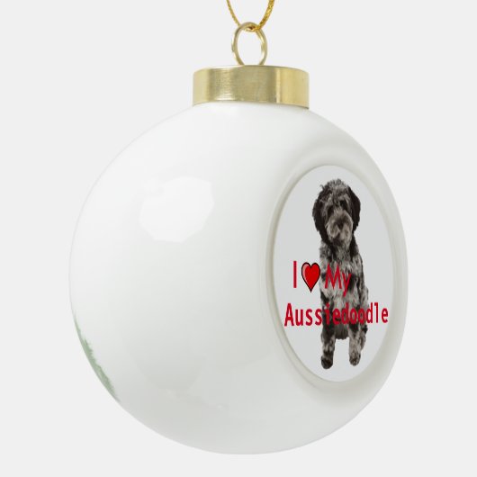 Ik hart mijn Aussidole Ceramic Kerstmis Ornament (Links)