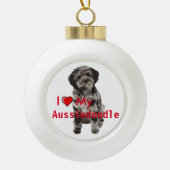 Ik hart mijn Aussidole Ceramic Kerstmis Ornament (Voorkant)