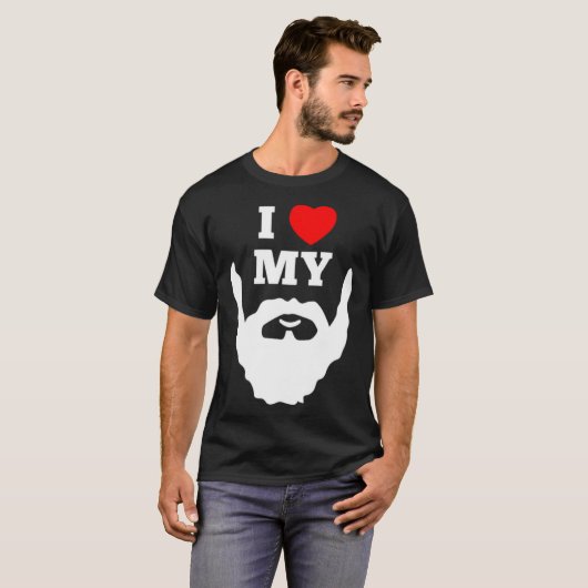 Ik hart mijn baard t-shirt (Voorkant volledig)