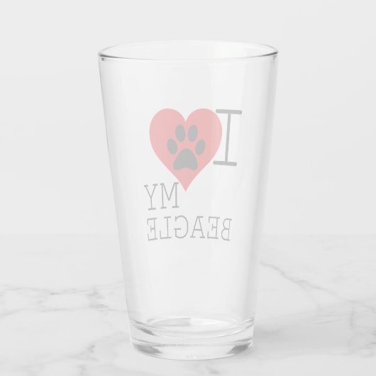 Ik hart mijn beagle glas (Achterkant)