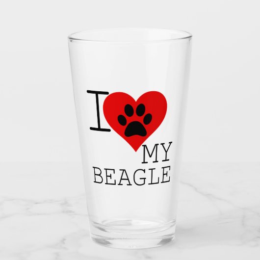 Ik hart mijn beagle glas (Voorkant)
