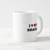 Ik hart mijn Beagle Jumbo Coffee Mok (Voorkant rechts)