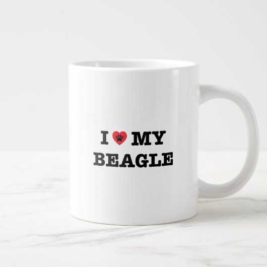 Ik hart mijn Beagle Jumbo Coffee Mok (Rechts)