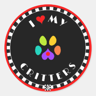 Ik hart mijn beestjes ronde sticker