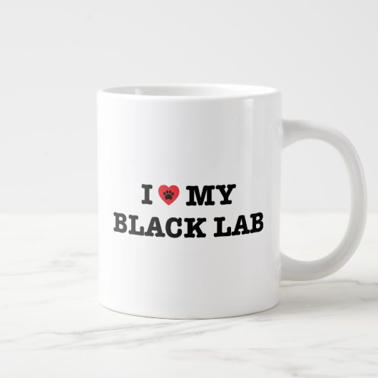 Ik Hart Mijn Black Lab Jumbo Koffie Mok (Rechts)