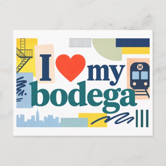 "Ik [Hart] Mijn Bodega" Briefkaart (Voorkant)