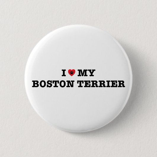 Ik hart mijn Boston Terrier Button (Voorkant)