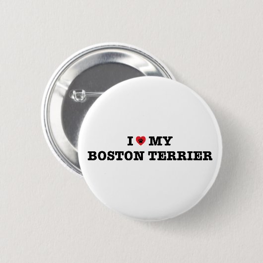 Ik hart mijn Boston Terrier Button (Voorkant /achterkant)
