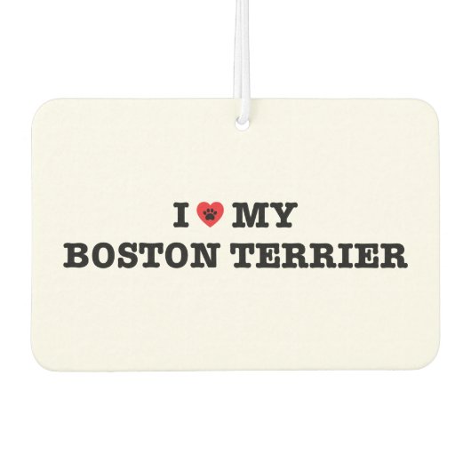 Ik hart mijn Boston Terrier Car luchtverfrisser (Voorkant)