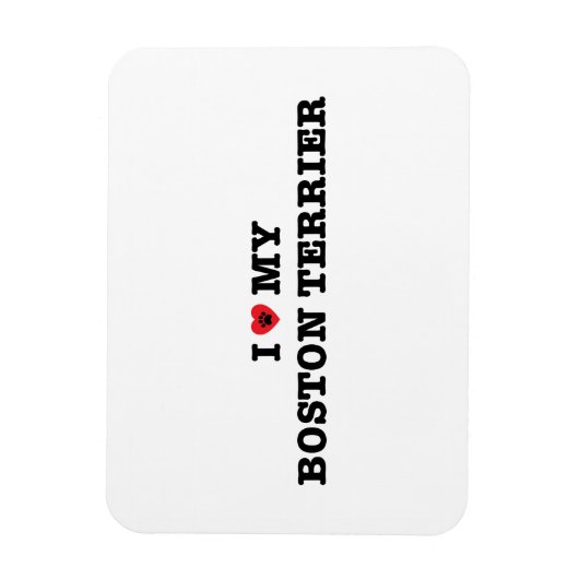 Ik hart mijn Boston Terrier flexibele magneet (Verticaal)