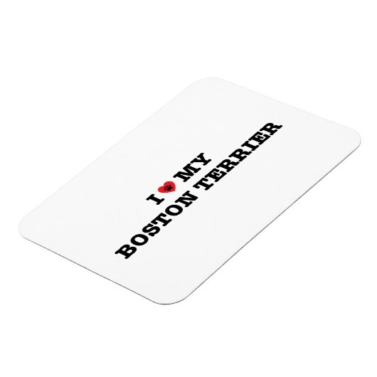 Ik hart mijn Boston Terrier flexibele magneet (Linkerzijde)