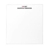 Ik hart mijn Boston Terrier Notitieblok (Voorkant)