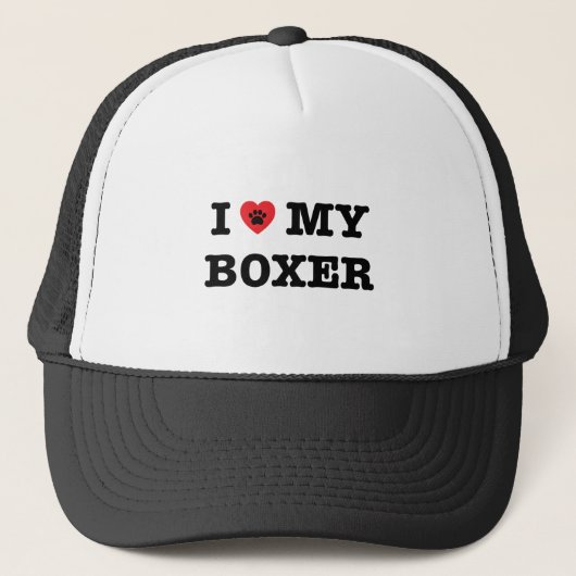 Ik hart mijn Boxer Trucker Hat Trucker Pet (Voorkant)