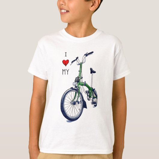 Ik hart mijn brompton (groen) t-shirt (Voorkant)