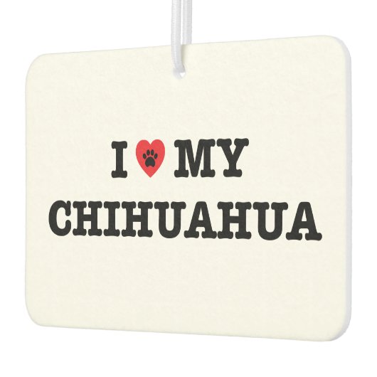 Ik hart mijn Chihuahua auto luchtverfrisser (Links)