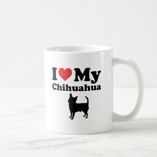 Ik hart mijn chihuahua koffiemok (Rechts)