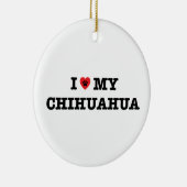 Ik hart mijn Chihuahua Ornament (Rechts)