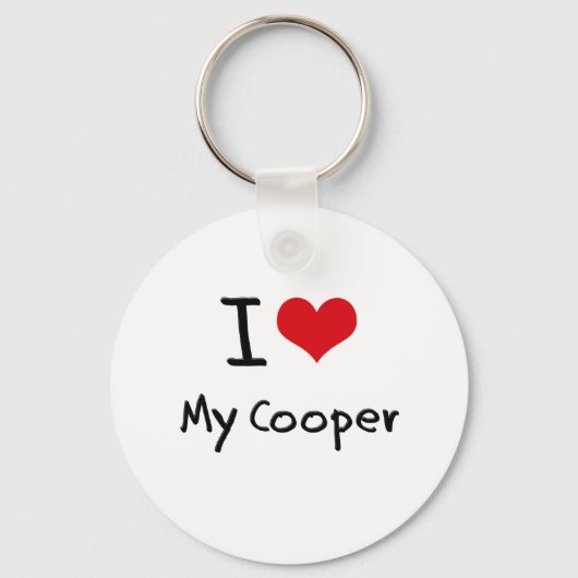 Ik hart mijn Cooper Sleutelhanger (Voorkant)