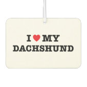 Ik hart mijn Dachshund auto luchtverfrisser (Voorkant)