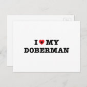 Ik hart mijn Doberman Briefkaart (Voorkant / Achterkant)
