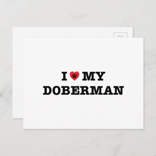 Ik hart mijn Doberman Briefkaart (Voorkant / Achterkant)