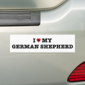 Ik hart mijn Duitse herder Bumpersticker (Op auto)