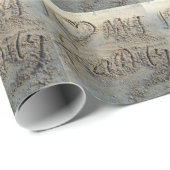 Ik hart mijn familie, zand schrijven strandliefheb cadeaupapier (Rol Hoek)