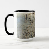 Ik hart mijn familie, zand schrijven strandliefheb mok (Links)