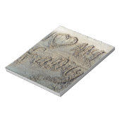 Ik hart mijn familie, zand schrijven strandliefheb notitieblok (Linkerzijde)