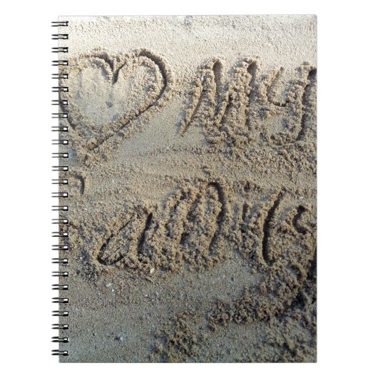 Ik hart mijn familie, zand schrijven strandliefheb notitieboek (Voorkant)