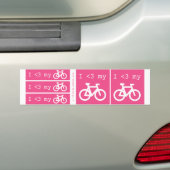 Ik (hart) mijn fiets bumpersticker (Op auto)