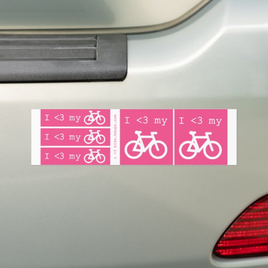 Ik (hart) mijn fiets bumpersticker (Op auto)
